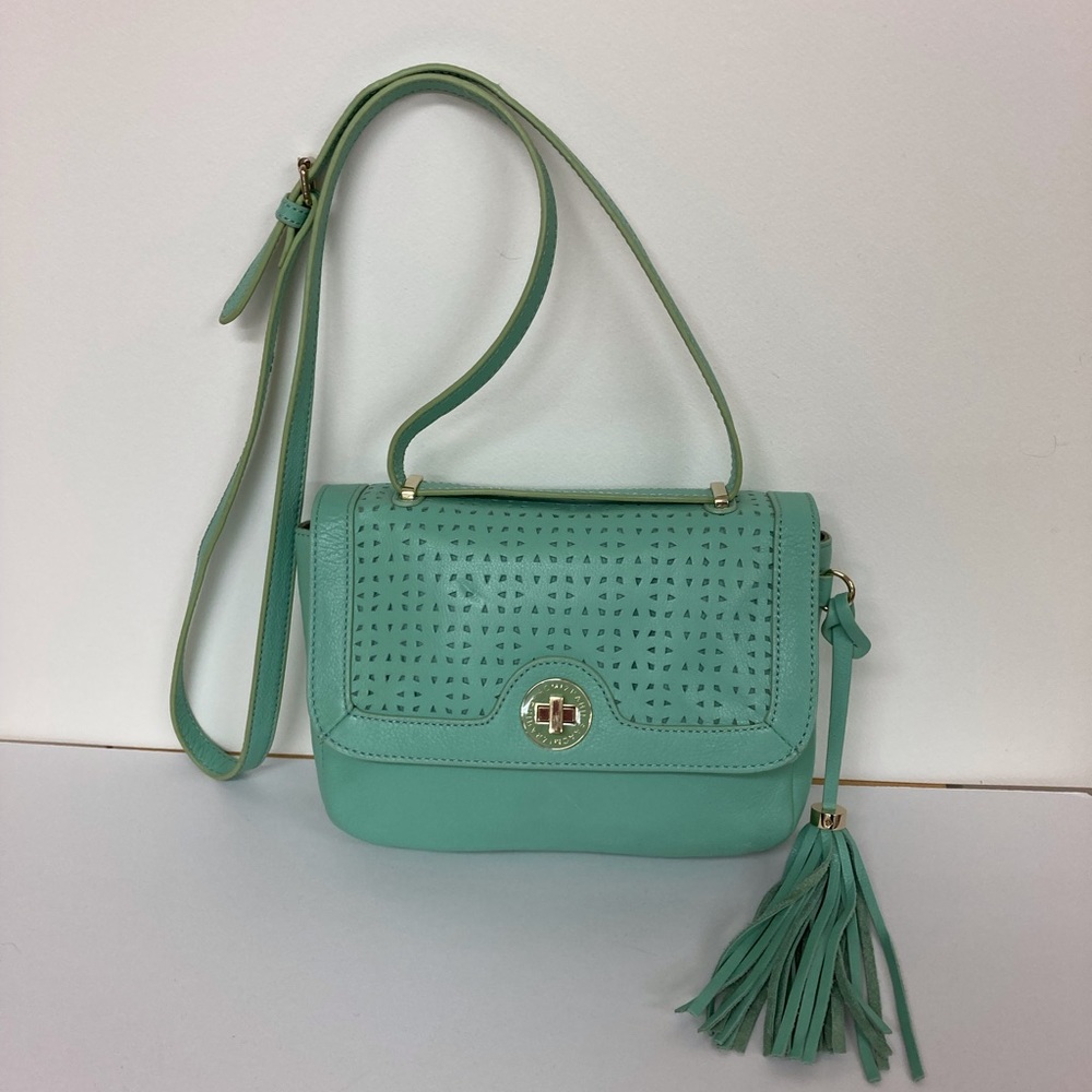 Gorgeous Turquoise Leather Cross Body Bag